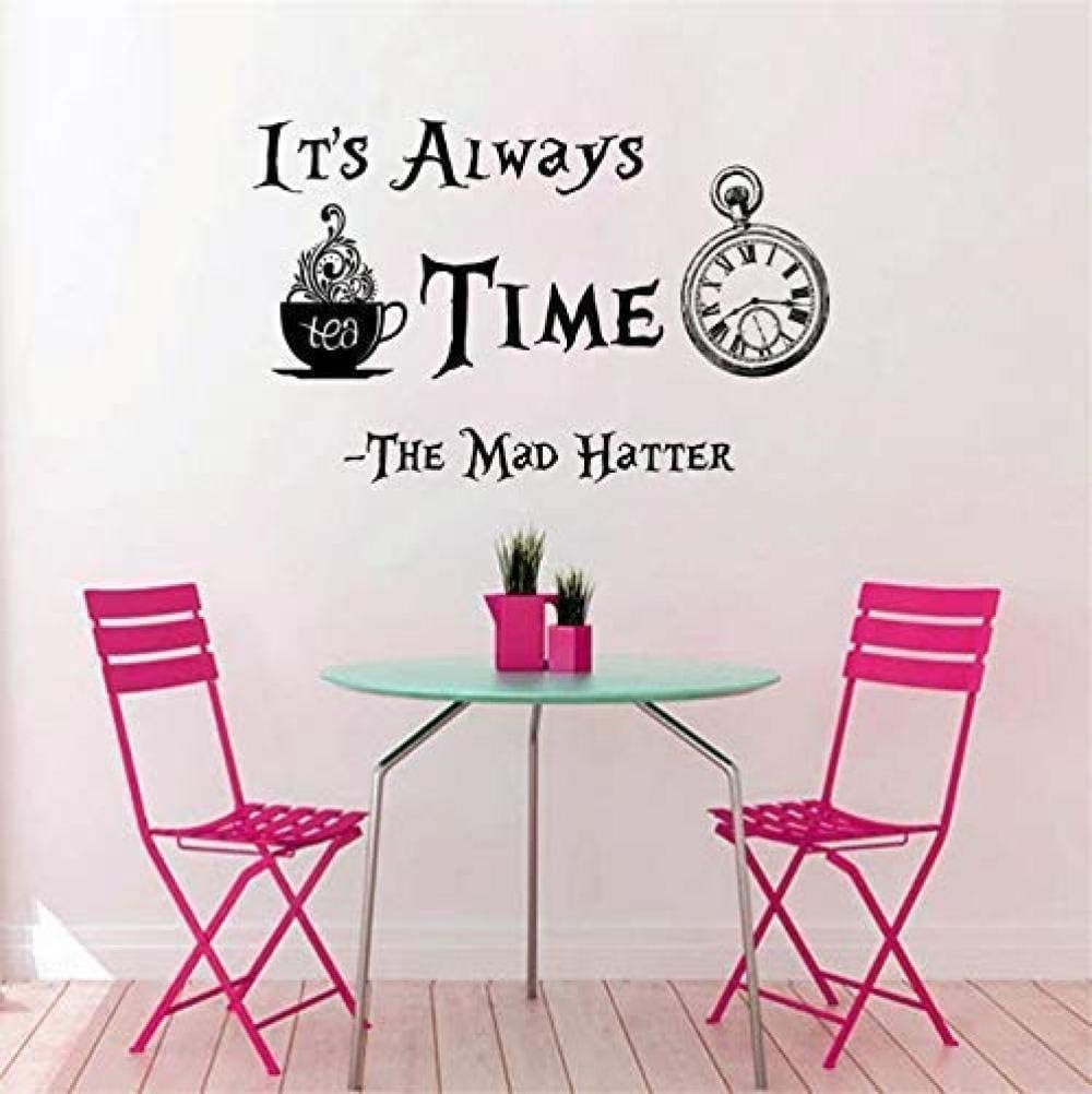 Etiqueta De La Pared Reloj Patrón Cotizaciones Siempre Hora Del Té