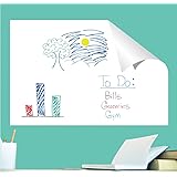 Everase Re-Stic Dry Erase Self-Adhesive Peel & Stick Sheet, (12 x 18 in.) FREE Marker & Cloth | Premium Quality Removable Whiteboard Decal/Sticker | Walls, Doors, Desks, Refrigerators