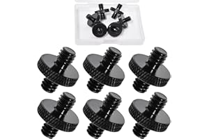 SPEEDWOX 6pcs 1/4" Male to 1/4" Male Tripod Screw Adapter Standard Camera Cage Mount Threaded Light Stand Screw Double Head S