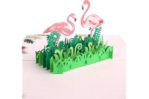 Paper Spiritz 3d Flamingo Pop up Greeting Card, Funny Birthday Card for Mother Wife Husband Daughter