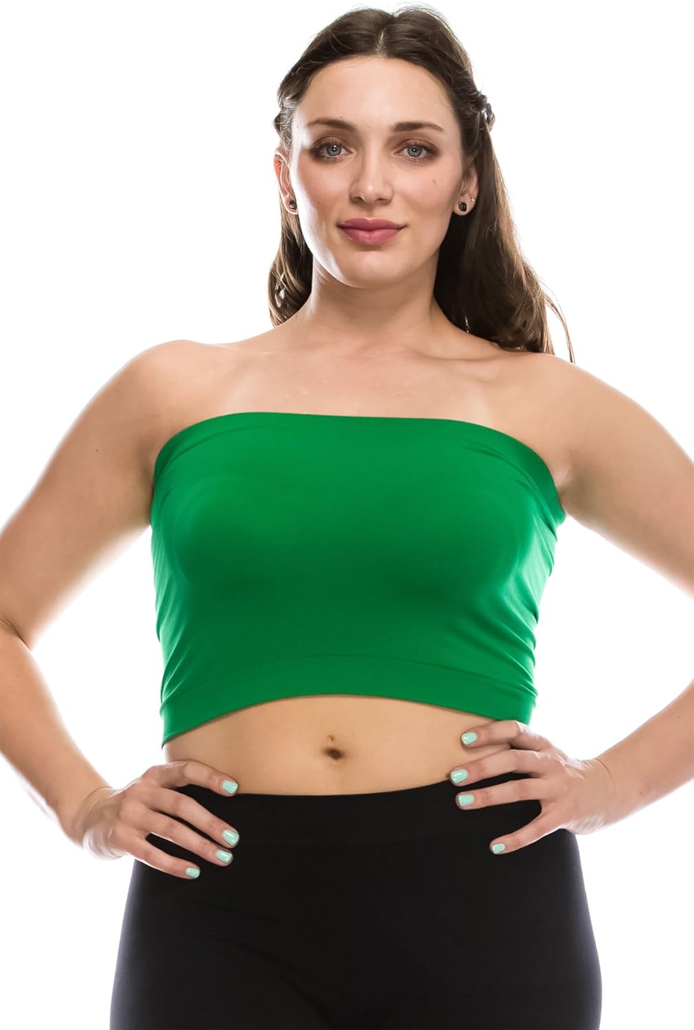Kurve Women’s Plus Size Bandeau Strapless Tube Top Stretchy Seamless