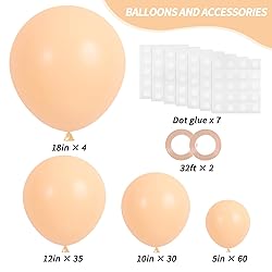 RUBFAC 129pcs Nude Balloons Different Sizes 18 12