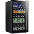 Antarctic Star Beverage Refrigerator Cooler - 120 Can Mini Fridge Glass Door for Soda Beer or Wine Small Drink Dispenser Clea