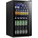 Antarctic Star Beverage Refrigerator Cooler - 120 Can Mini Fridge Glass Door for Soda Beer or Wine Small Drink Dispenser Clea