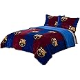 FCB FC Barcelona 3pcs Sherpa Set Queen Size, Blanket Set with 2 Pillow Shams