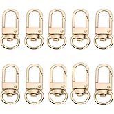 SUKPSY 10 Pcs Metal Swivel Lobster Claw Clasps Hardware Accessories Rotating Dog Buckle Spring Key Chain Hook Clasps for Handbag DIY Bags Key Rings and Jewelry Making Findings,34mm (Gold)