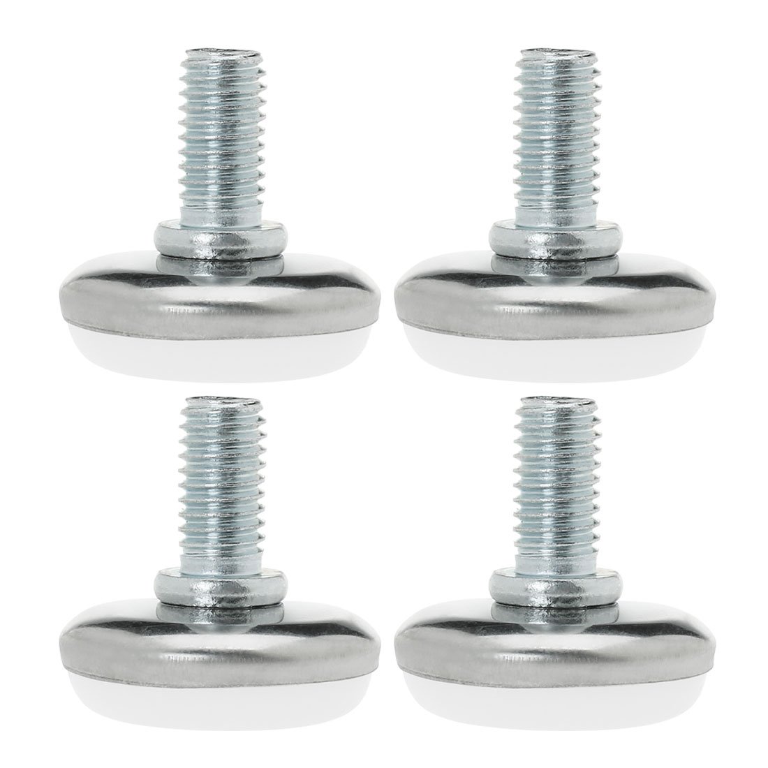 Sourcingmap M8 x 25 x 30mm Screw on Furniture Glide Leveling Feet Floor Protector Adjustable Leveler for Chair Machine Leg 4 Pack