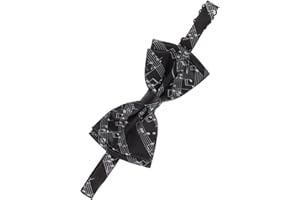 Mikikit Men Self-tie Bow Tie Music Note Design Polyester Stylish Formal Bowtie for Prom Banquet and