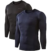 DEVOPS 2 Pack Men's Thermal Long Sleeve Compression Shirts