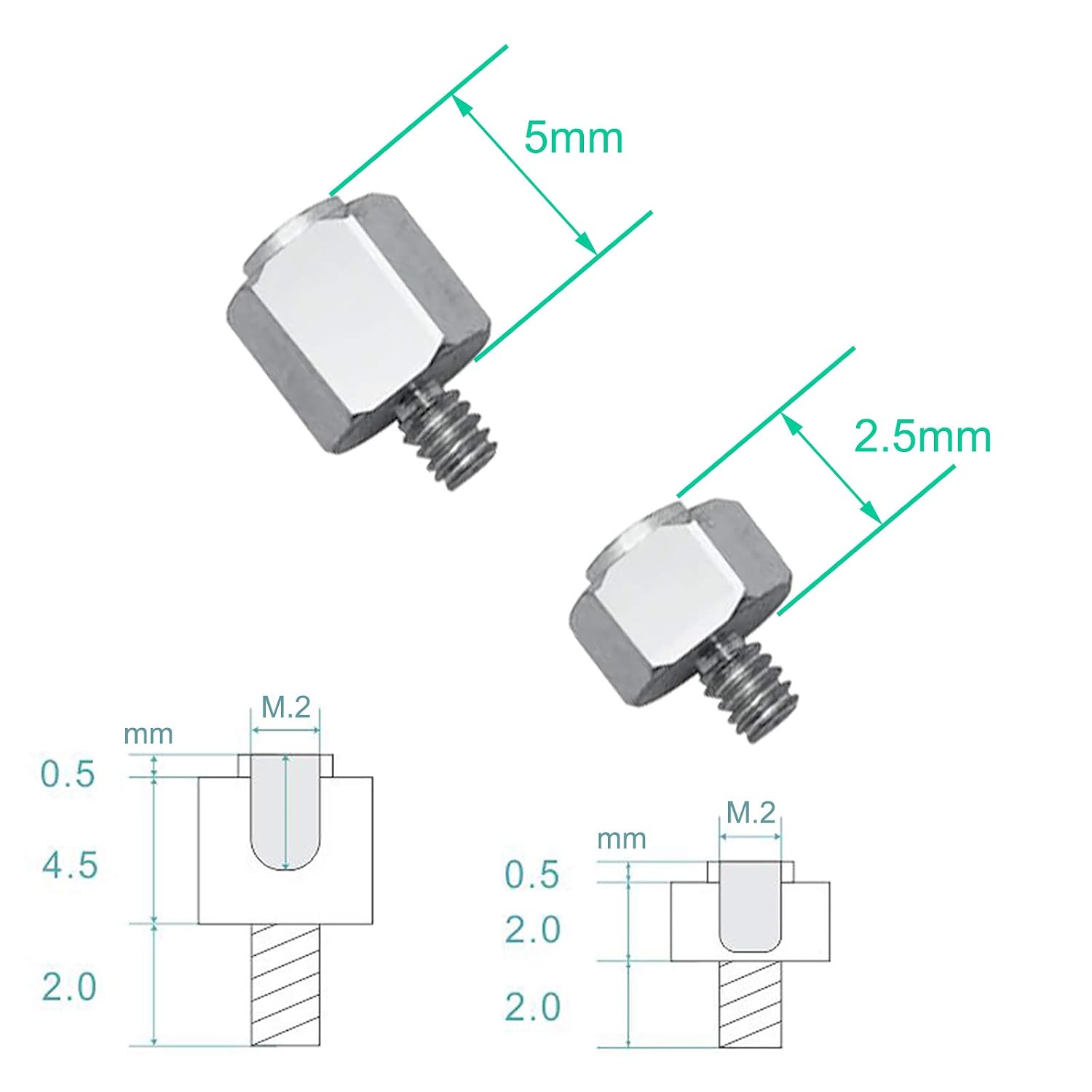 Akuoly PC Screws M.2 SSD NVMe Screws Set for ASUS Motherboard 22 Pieces, silver, M2 - Image 3