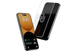 Screen Skinz - Oklahoma Sooners Screen Protector for iPhone 14/13 Pro / 13 - Officially Licensed Custom Design - Disappearing Logo, Case Friendly, Scratch Resistant Tempered Glass Screen Protector