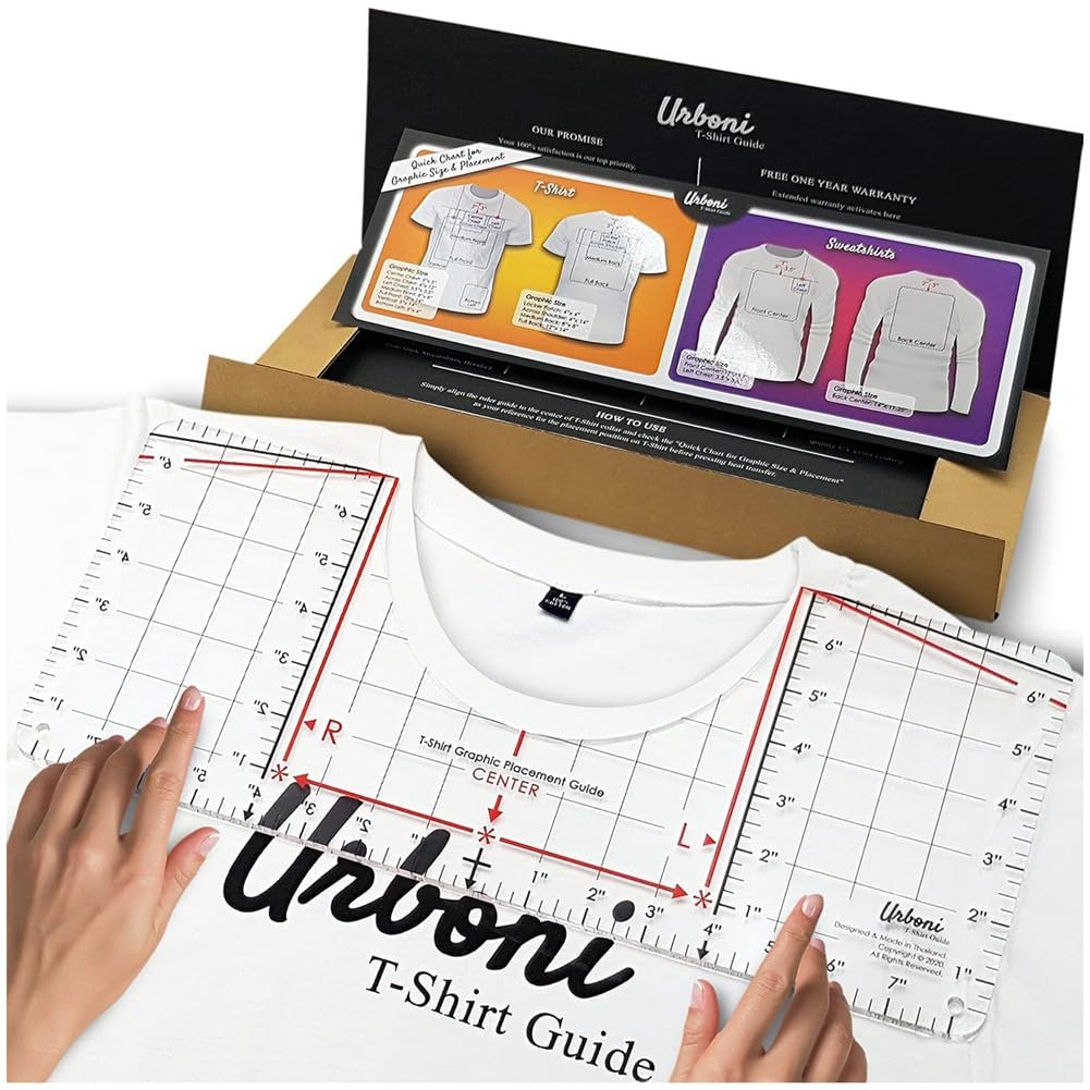 Blisfulhoks T-Shirt Ruler Guide Neckline Measuring Tape for Vinyl Alignment and Centering