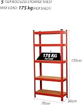 Shine Planet 5 Tier Garage Shelves Metal Storage Racking 875kg Capacity view 2