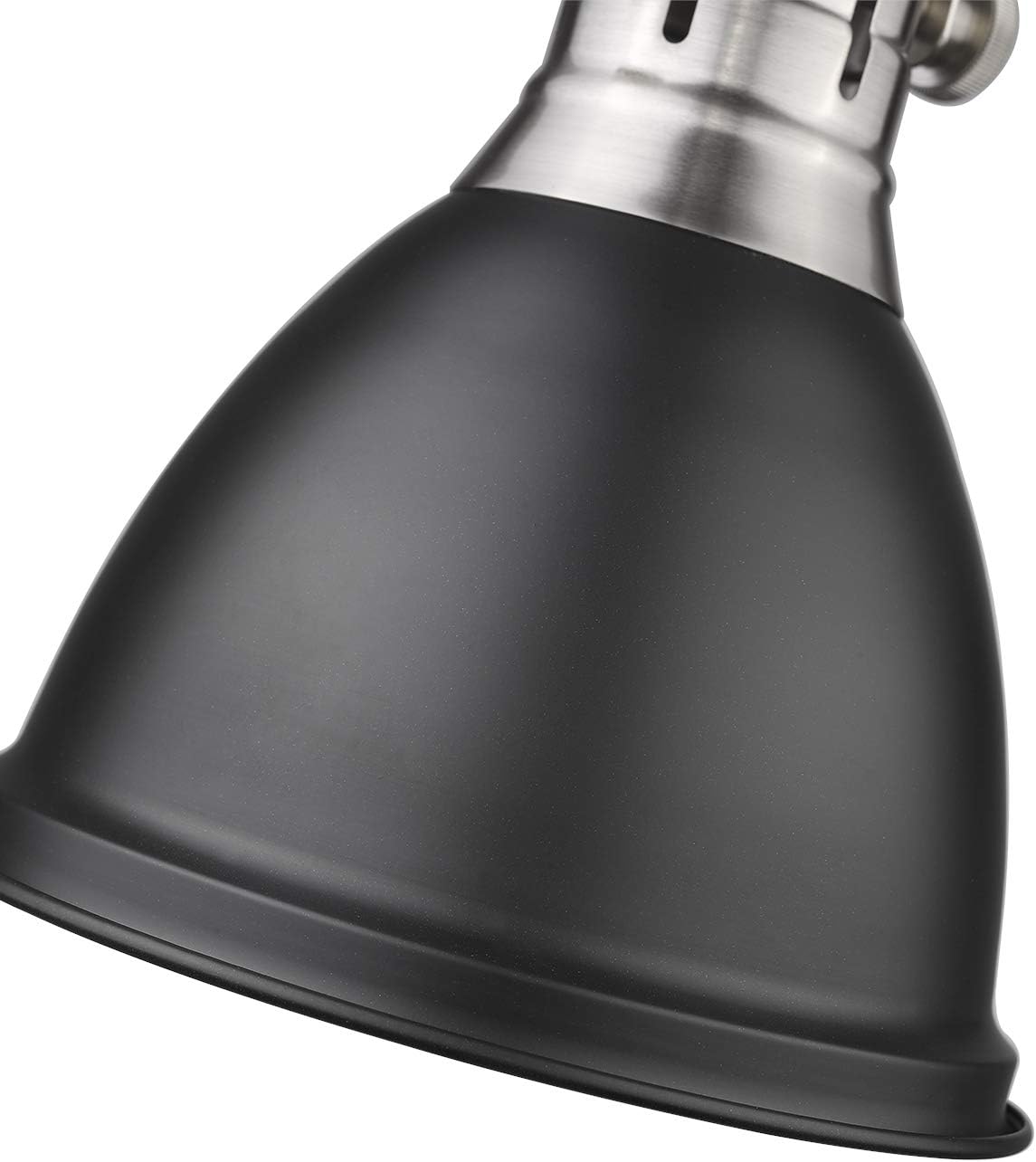 Emliviar 1-Light Industrial Pendant Light, 8 inch Modern Dome Hanging Light with Metal Shade, Black Finish, 4054M BN/BK - - 