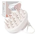 AIMIKE Scalp Massager Shampoo Brush, Scalp Scrubber w/Soft Silicone Bristles, Scalp Brush/Exfoliator for Washing Hair, Dandruff Removal & Hair Growth Stimulator, Hair Scrubber on Wet Dry Hair - Beige