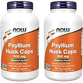 NOW Foods Psyllium Husk 500mg, 500 Capsule (2 Pack)