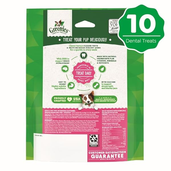 GREENIES VETERINARIAN-RECOMMENDED NATURAL DENTAL PUPPY TREATS PETITE SIZE, DENTAL TREATS FOR DOGS, 6 OZ. PACK, 10 COUNT