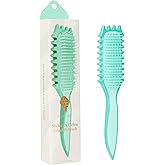 Bounce Curl Slick-Flex Define EdgeLift Brush, Hair Styling Tool - Teal | Low-tension defining brush for fragile &amp; shorter hair. Gentle defining &amp; detangling brush low-tension design. Medium clumps