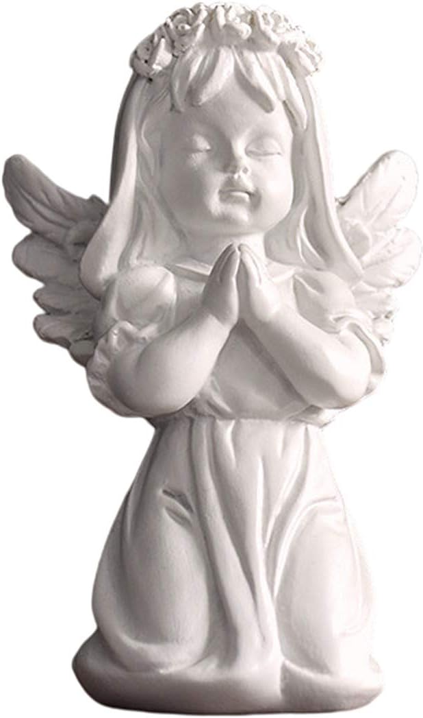 Wsmart Mini Angel Statue Desk Shelf Table Living Room Bedroom Decor Figurines Gift for Fathers Day