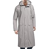 COOFANDY Men's Rain Jacket with Hood Waterproof Lightweight Active Long Raincoat