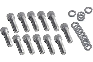DEWHEL Stainless Steel SBF Valve Cover Bolts Kit Compatibel with Small Block Ford 260 289 302 351W 5.0L