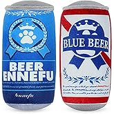 2-Pack Beer Can Funny Dog Toys Plush Squeaky Dog Toys for Medium, Small and Large Cool Stuffed Parody Dog Toys Dog Chew Toy T