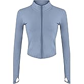 UANEO Workout Tops for Women Cropped Workout Jackets for Women Yoga Athletic Jacket