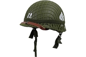 WXKHV WW2 Helmet US Army M1 Replica with Net/Canvas Chin Strap DIY Painting
