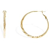 Jean Beau Gold Plated Hoop Hollow Circle Earrings for Women, Trendy Statement Vintage Huggie Hypoallergenic Earing Fashion Jewelry Prom Gift