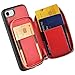 ZVE Wallet Case for iPhone SE 2022 5G for Apple iPhone 8iPhone 7, 4.7 inch, Zipper Wallet Case with Credit Card Holder Slot Handbag Purse Wrist Strap Protective Case for iPhone 8/7- Red