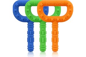 NEARBYME Sensory Oral Motor Chew Tool, Pack of 3 Silicone Chewing Sticks for Autistic Chewers, ADHD, SPD, Oral Motor Stimulation or Special Needs