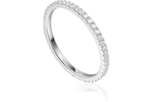 Ladylike Moissanite Wedding Band Full Eternity Rings for Women Sterling Silver Stackable Engagement Anniversary Band Size 4-11