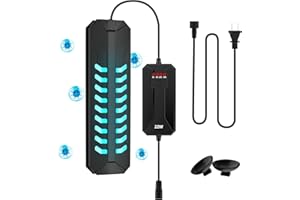 JAHEA Aquarium Clean Light，15W&18W&22W UV Sanitizer Submersible Light with Timer,Double Tube Aquarium Water Clean Green Clear Waterproof Clean Lamp for Pond,Swimming Pool (22W)