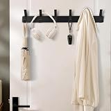 AUXHCYL Coat Hooks Wall Mounted 2 Packs 6 Hooks Rust Proof 15 kg Black view 6
