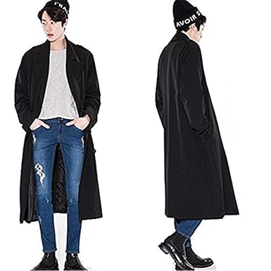 Amazon ロングコート メンズ トレンチコート 黒 ビジネス ロング丈
