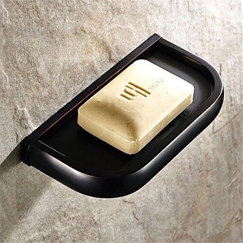 TOYM- European-style garden full Archaize copper retro soap box soap dish soap holder bathroom toilet ( Color : Black )