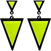 Fuvirou Acrylic Geometric Earrings for Women Girls Retro Fashion Acrylic Triangle Dangle Drop Earrings Resin Colourful Neon Statement Earrings Jewelry Gifts