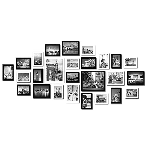 Lillyvale Large Multi Picture Photo Frames Wall Set 23 Pieces Set (Black) Amazon.co.uk Kitchen