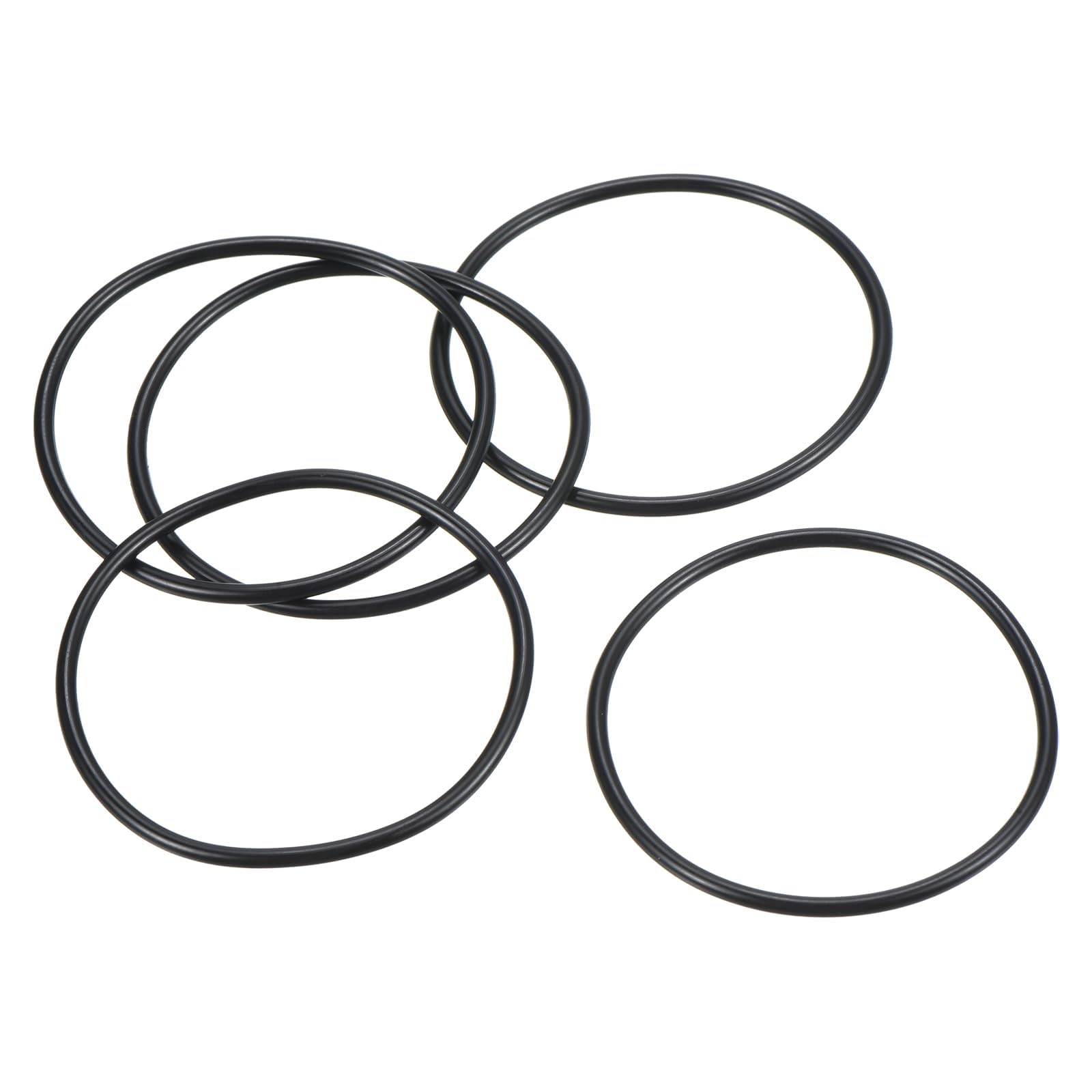 PATIKIL Nitrile Rubber O-Rings 47mm OD 43mm ID 2mm Width, 5 Pcs Metric Sealing Gasket for Faucet Plumbing Automotive Repair, Black