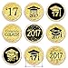 Class of 2017 Graduation Party Favor Stickers, Set of 324 (Black and Gold)