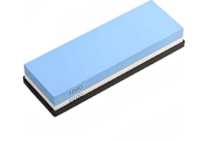 1000/6000 Grit Whetstone Knife Sharpening Stone, Bellairis Portable Knives Sharpener Waterstone with Non-Slip Rubber Base for