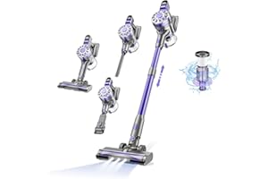 WLOTPO Cordless Vacuum Cleaner,Vacuum Cleaners for Home with Super Suction,Stick Vacuum Cleaner Rechargeable Up to 35 Mins Runtime,Lightweight Hardwood Floor Vacuum for Pet Hair,Carpet(Purple)