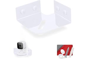 BRAINWAVZ Small Metal Corner Shelf for Security Cameras, Baby Monitors, Speakers, Home Decor & More Universal Shelf Adhesive & Screw-in Wall Mount (White)