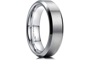 King Will BASIC 4mm/6mm/7mm/8mm/10mm Tungsten Wedding Band, Black/Silver/Gold/Gunmetal/Rose Gold/Brown Anniversary Promise Ri