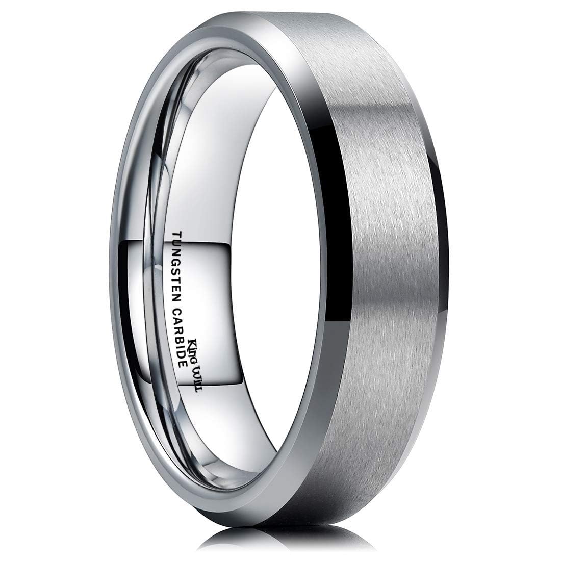 King Will 6mm Men's Silver Wedding Ring - Brushed