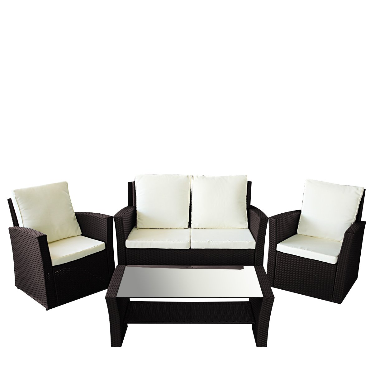 Gartenmoebel Le Havre in braun Garten Lounge Sitzgruppe Moebel Rattan