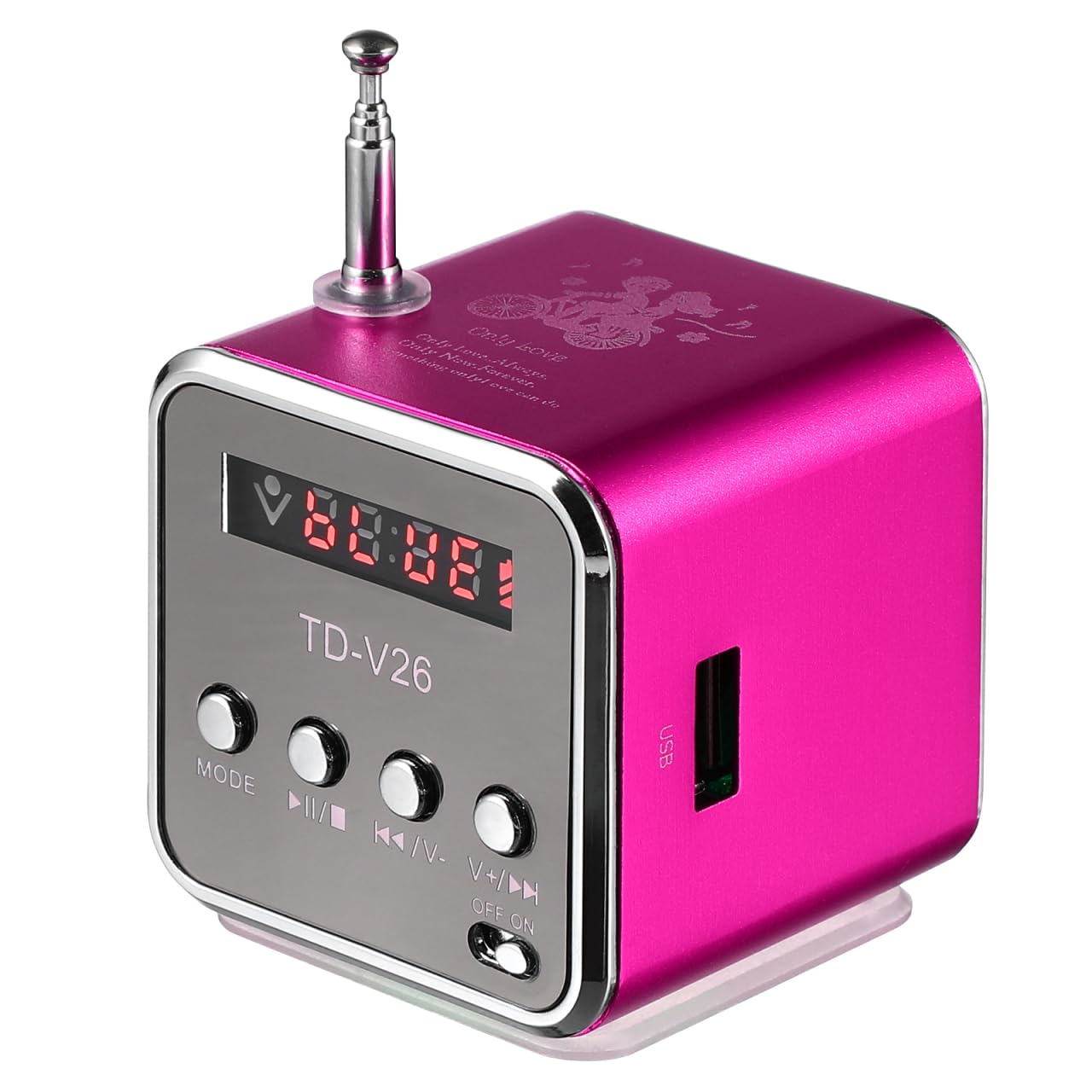 iplusmile Portable Mini Speaker Retro Radio Digital Music Player with Screen Compact Wireless Speaker for Home Outdoor Use