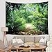 JAWO Rainforest Tapestry, Lush Palm Trees Plants in Tropical Jungle Wild Nature Green Tapestry Wall Hanging, Wall Tapestry for Dorm Living Room Bedroom, Wall Blanket Wall Decor Wall Art Home Decor