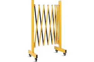 COZONY Metal Expandable Barricade Gate Outdoor, 11FT Folding Safety Barrier Gate, Portable Traffic Barricade Fence