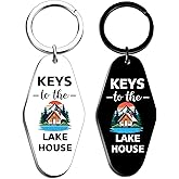 2PCS Keys To The Lake House Keychain Funny Lake House Decor Lakehouse Gifts New Lakehouse Gifts